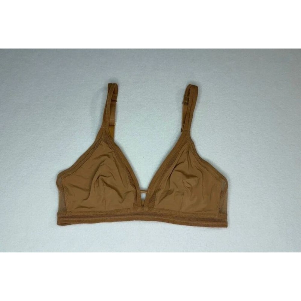 All you lively  Mesh Trim Wireless Bralette Toasted Almond Size S